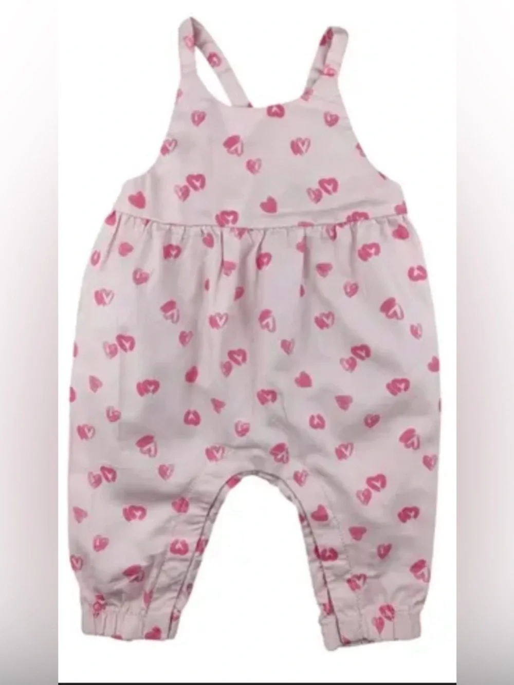Pink Heart-Patterned Kids Overalls - Carters